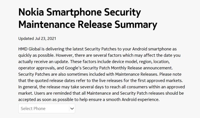 Nokia Mobile official update tracker