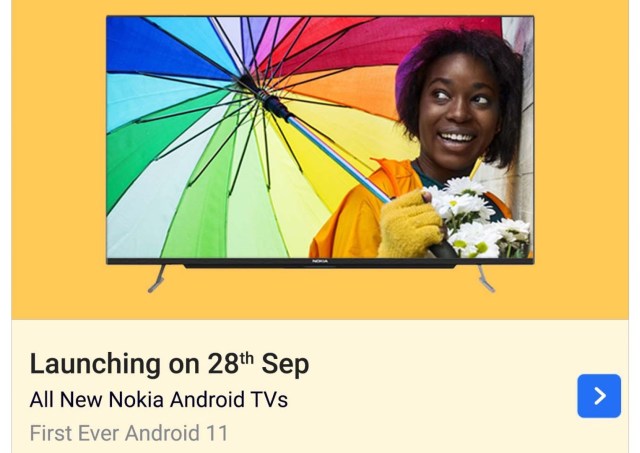 Nokia Android 11 TVs by Flipkart launch date